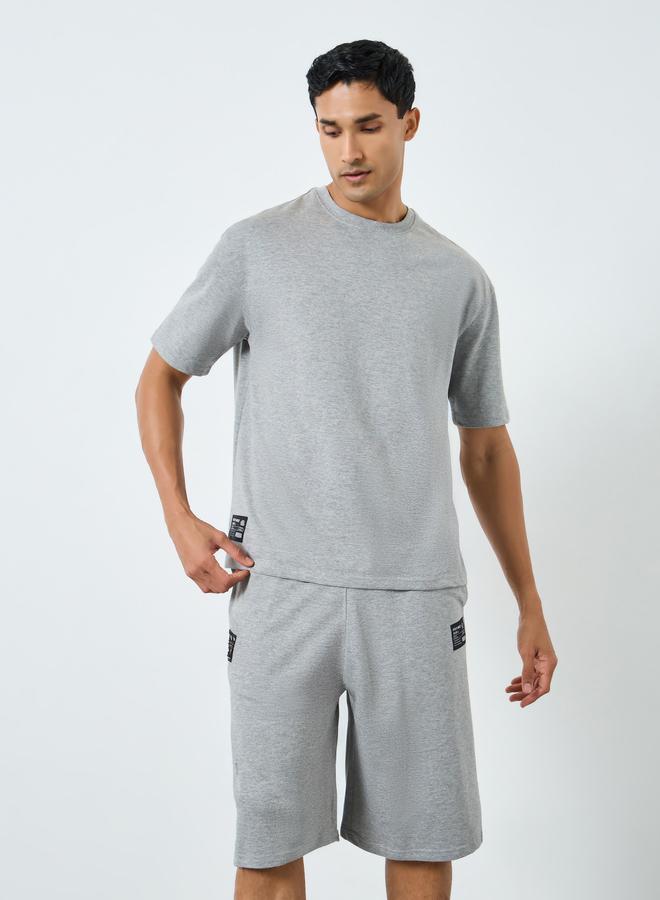 Styli Men Grey Short Sleeve T-Shirt and Shorts Co-Ords - Image 1